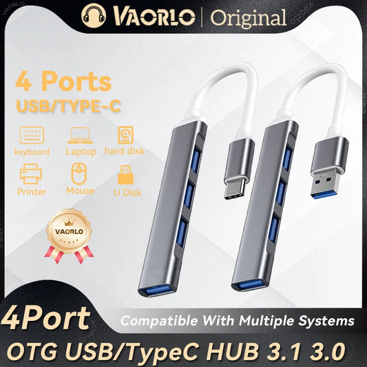 USB C HUB 3.0 Type C 4 Port Multi USB Splitter Adapter OTG For HUAWEI Xiaomi Macbook Pro 13 15 Air Pro PC Computer Accessories