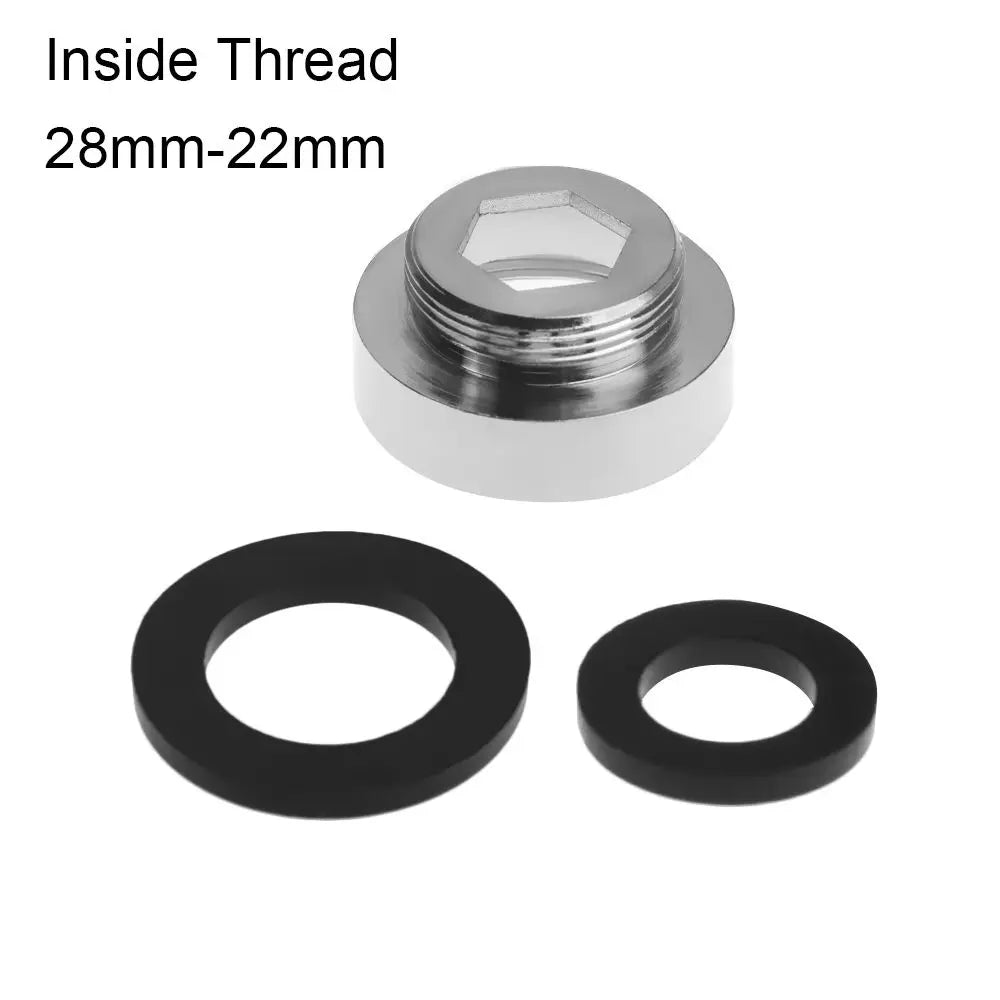 16/18/20/22/24/28/mmto22mm Tap Aerator Connector with Gasket Metal Outside Inside Thread Water Saving Adaptor for Kitchen Faucet