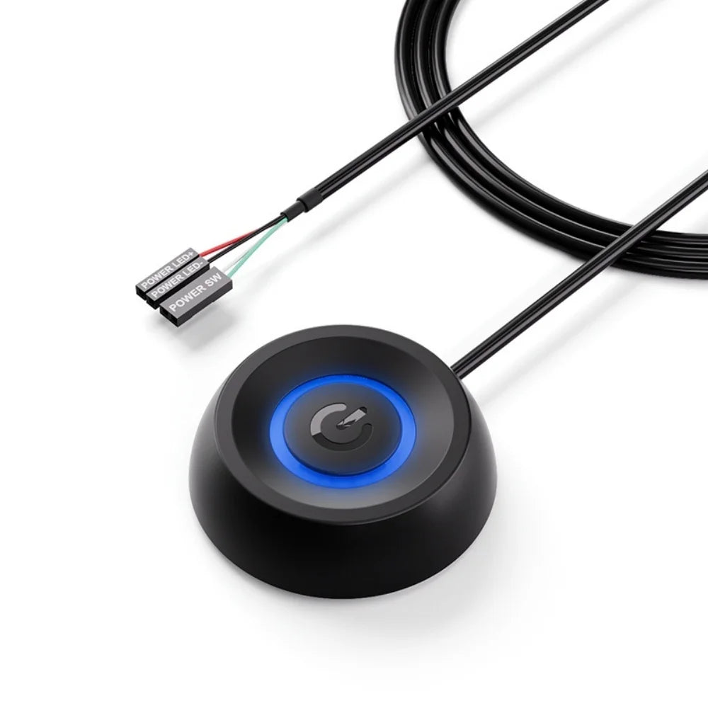 Computer External Switch Button Power Cable LED Light PC Motherboard Desktop External Start Power On/Off Button For Home Office