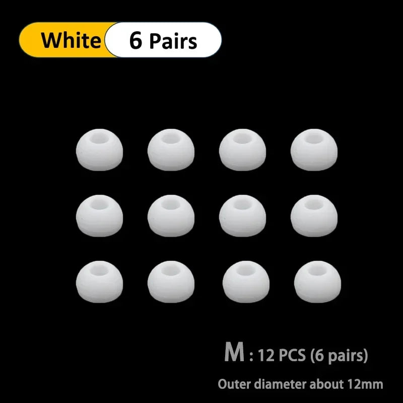 6 Pairs(S/M/L)Soft Silicone Replacement Eartips Earbuds Cushions Ear Pads Covers for In-Ear Headphones Earphones Accessories