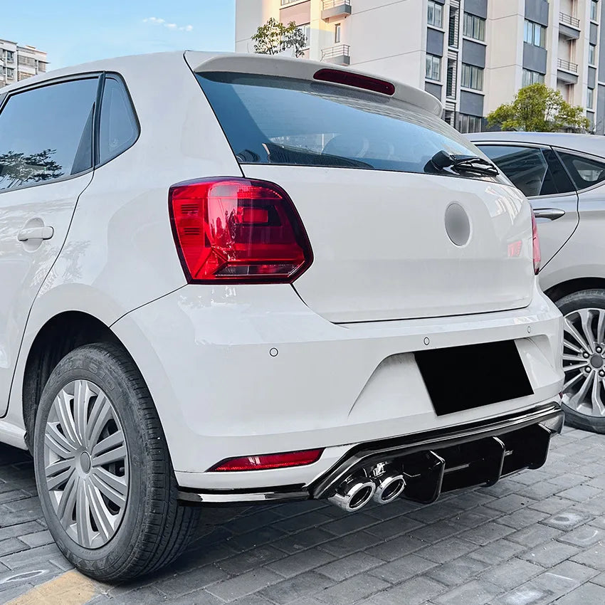 For VW Polo MK5 6R 2009-2014 Car Rear Bumper Lip Spoiler Tail Lower Guard Styling Splitter Decoration Cover Auto Accessories