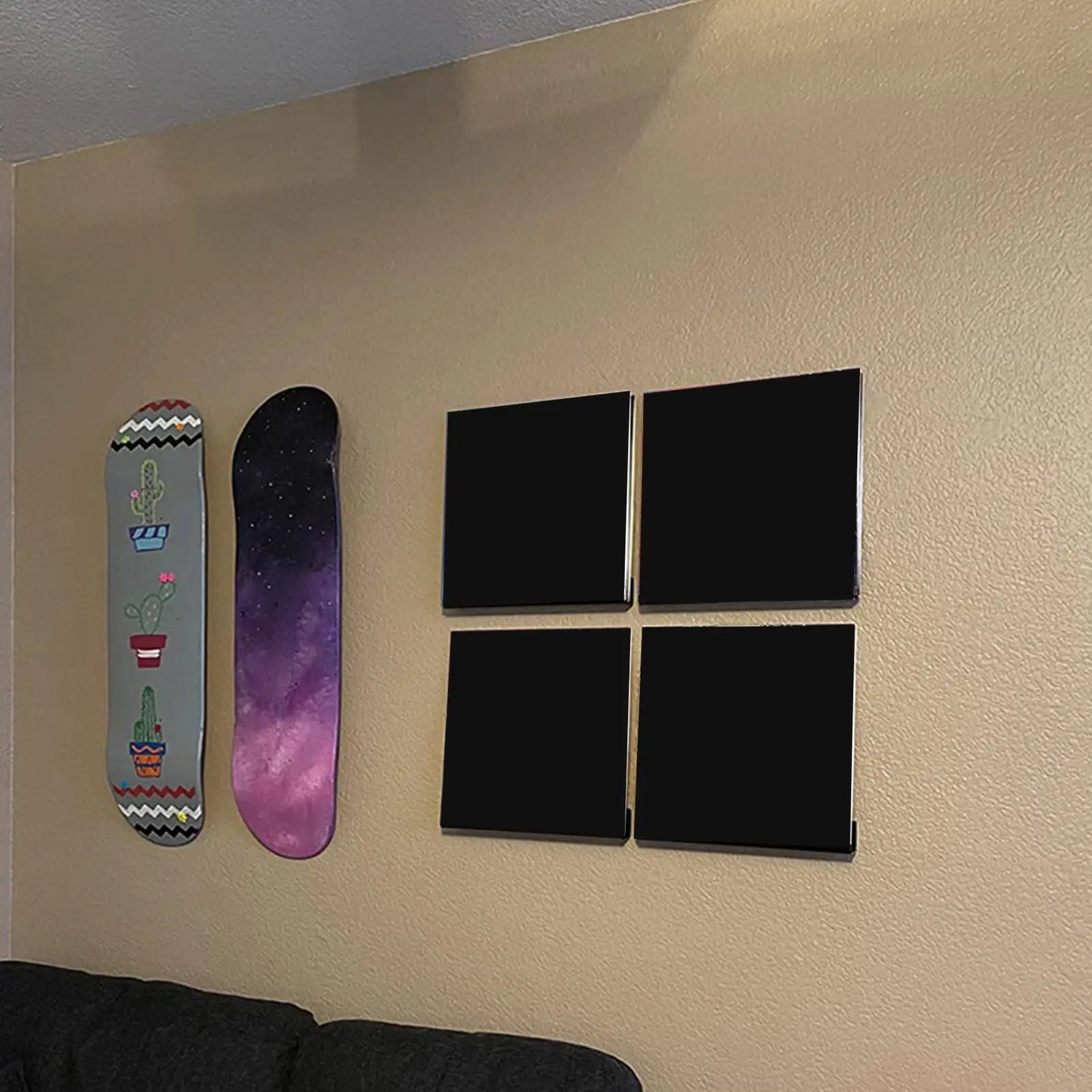 Black Record Display Stand Wall Mounted Book Floating Shelves For Vinyl Record Album Photo Nail Polish Storage Rack