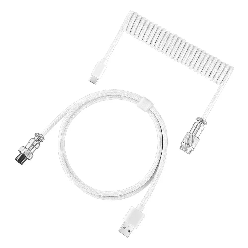 Mechanical Keyboard Coiled Cable Detachable USB C Aviator Connector Coiling Cable Desktop Computer Gaming Keyboard Accessories