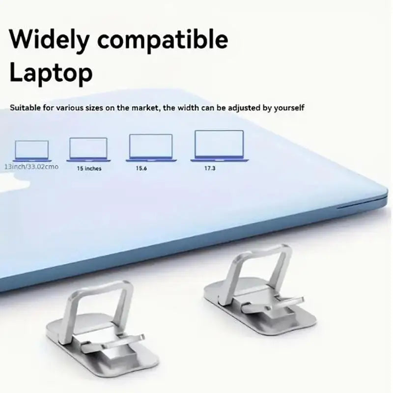 2PCS Mini Foldable Laptop Stand Portable Computer Keyboard Riser with 2 Adjustable Angles Self-Adhesive Invisible Notebook Stand