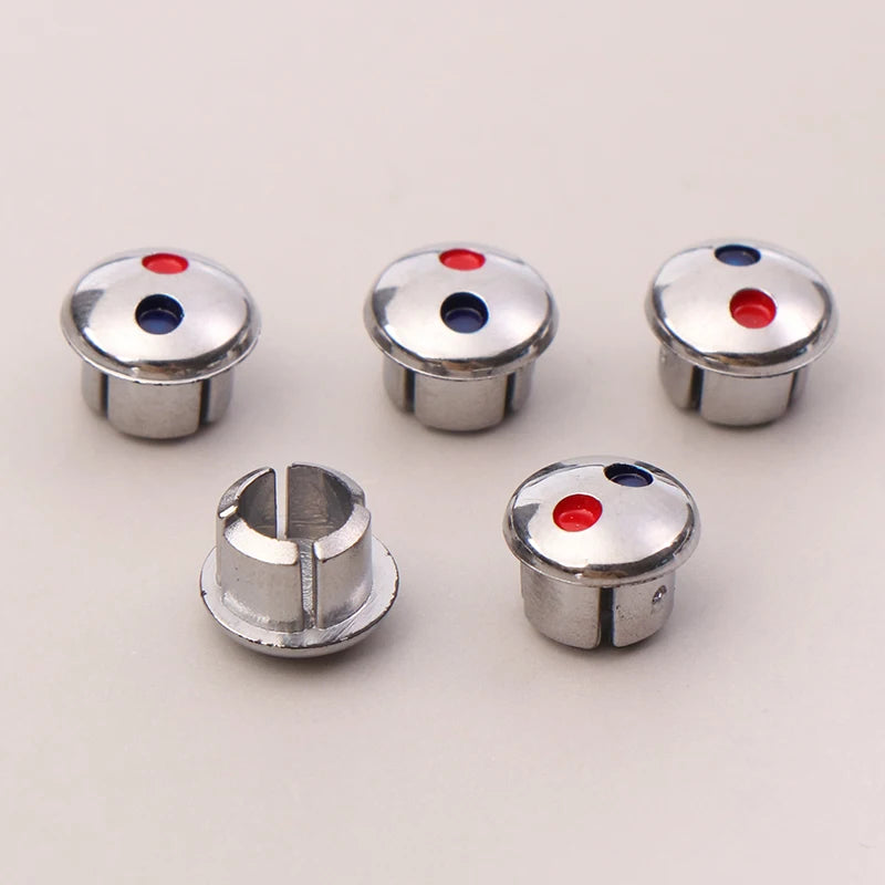 10pcs Faucet Handle Hot Cold Water Sign Red Blue Label Decoration Cover Kitchen Bathroom Mixer Tap Indicate For Faucet Handles