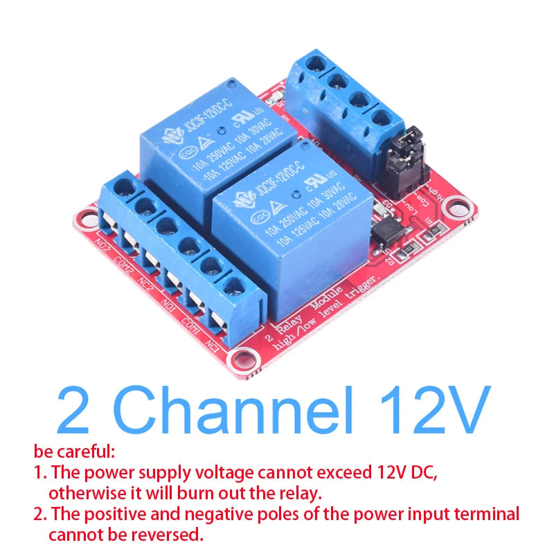 1/2/4/8 Channel Relay Module 5V/12V/24V with Optocoupler Isolation High/Low Level Dual Trigger for Arduino/PLC/MCU Control Board