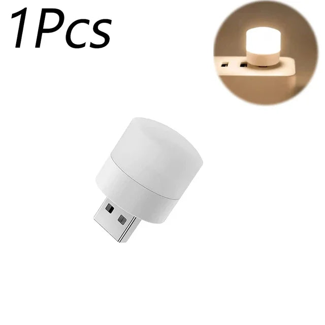 Small USB Night Light Computer Mobile Power Charging Mini Book Lamps LED Light Warm White Eye Protection Reading Light 1/10Pcs