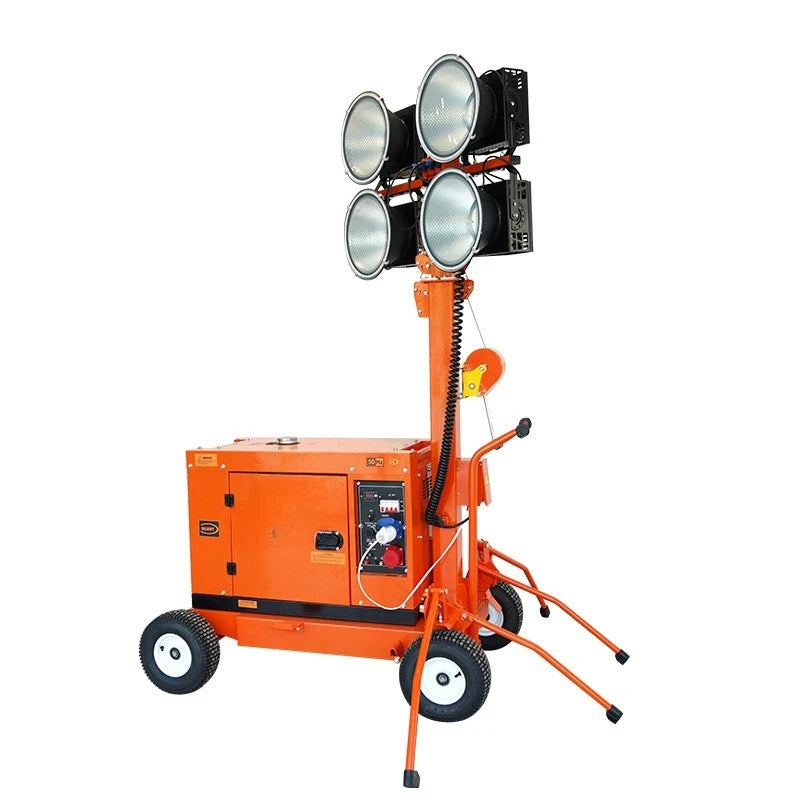 Mobile mining lighthouse with generator base