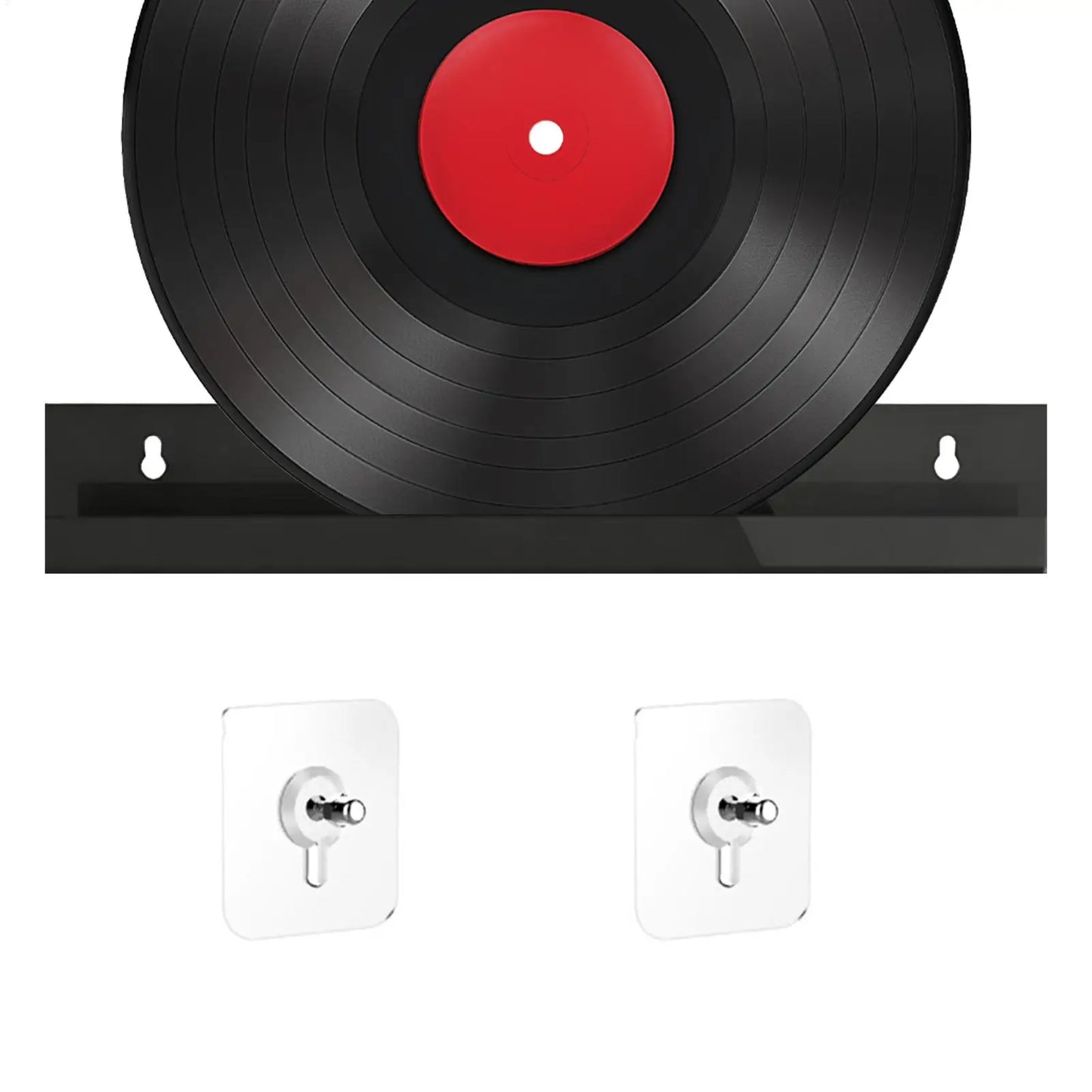 Black Record Display Stand Wall Mounted Book Floating Shelves For Vinyl Record Album Photo Nail Polish Storage Rack