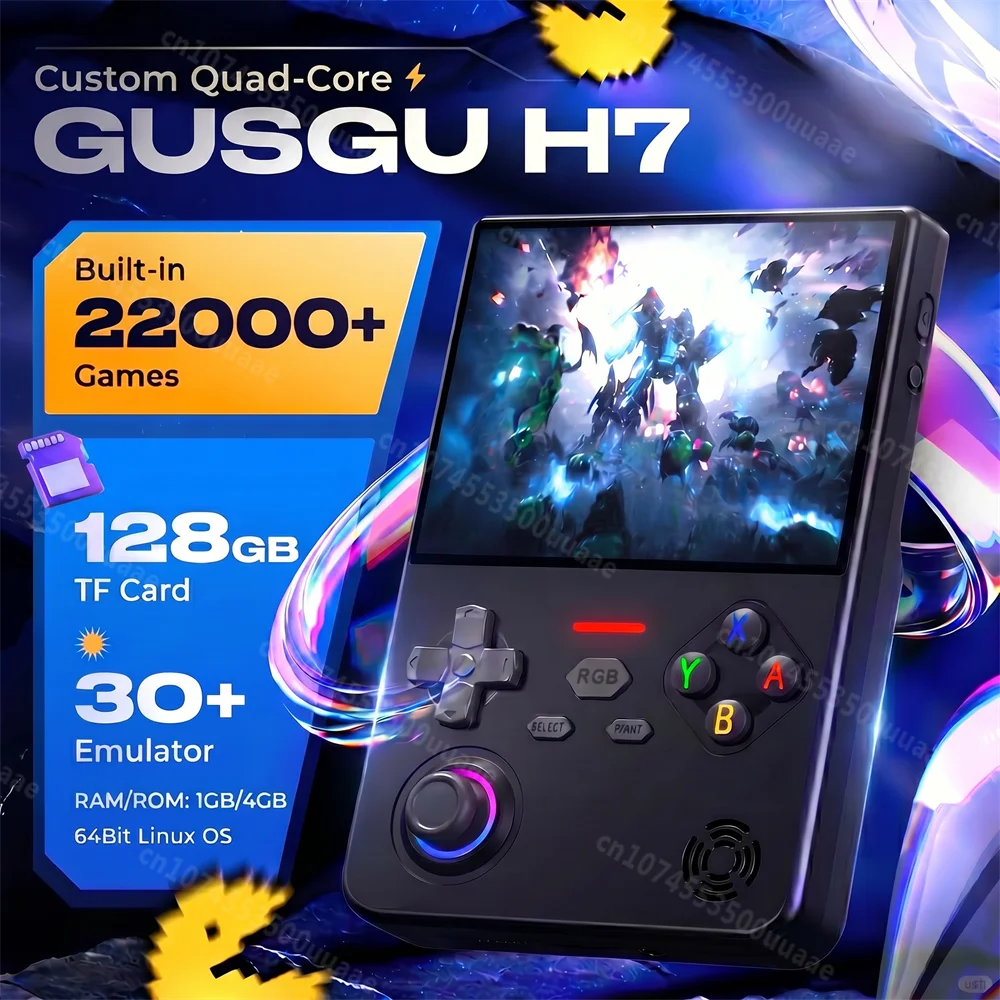 GUSGU H7 128GB Handheld Game Console Open Source Linux System 4.5" IPS Screen Portable Pocket Retro Video Game Player