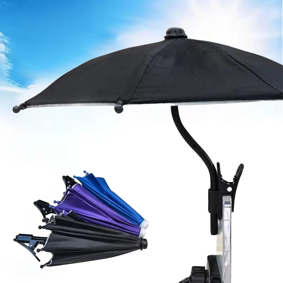 Mobile Phone Holder, Sun Protection Umbrella, Clip-On Umbrella, Outdoor Mobile Phone Fixed Umbrella, Rainproof Sunshade Umbrella, Anti-Glare Small Umbrella for Mobile Phones