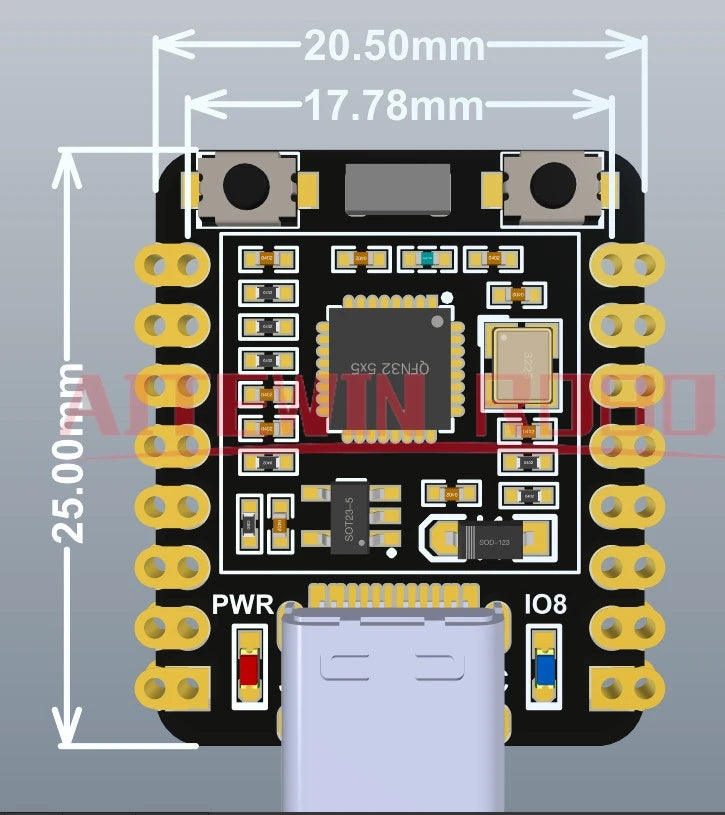 ESP32-C3 OLED development board with 0.42 inch OLED module ceramic antenna wifi Bluetooth ESP32 supermini development board