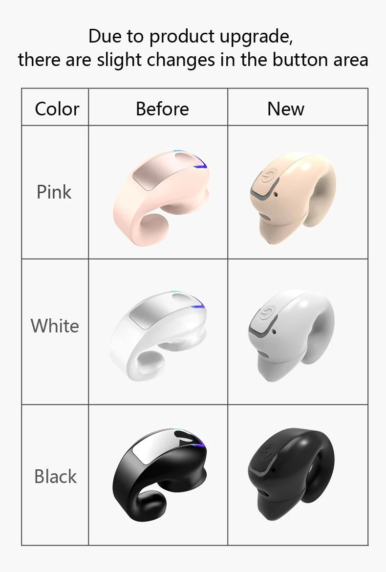 Earphone Clip Wireless Bluetooth Headphone Bone Conduction Headset High Quality TWS Auriculares Sport Noise Canceling With Mic