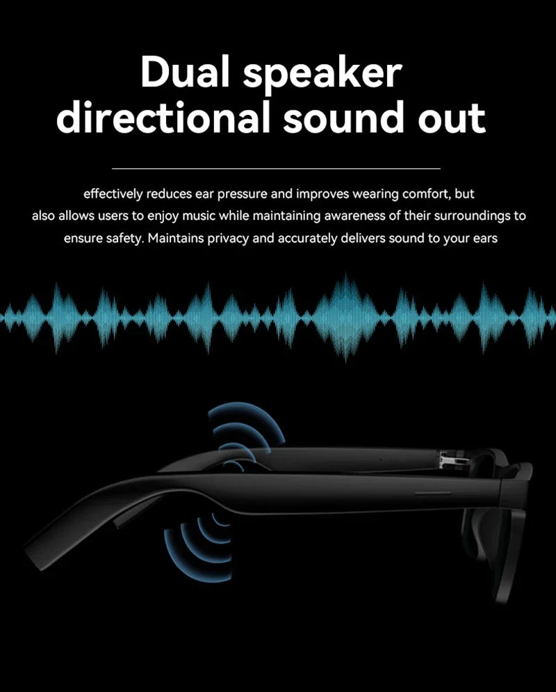 Lenovo AI Smart Wireless Glasses Bluetooth Sunglasses Remote 8K Control Touch Photo Camera Recording Voice Assistant Translator