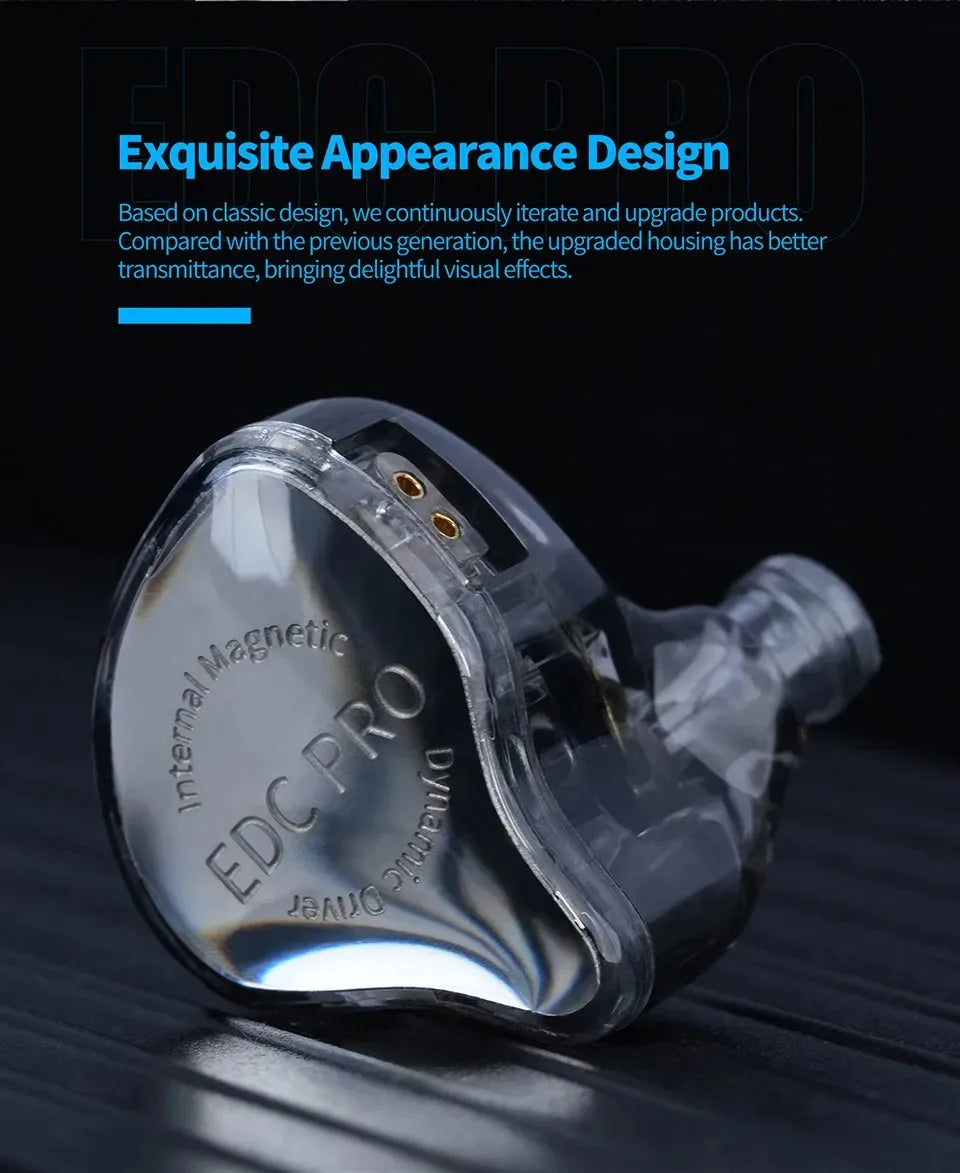 New KZ EDC Pro Headset Dynamic In-Ear Monitor HiFi Wired Headphone Bass Stereo Game Music Earbuds Sports Noise Reduction Earphon