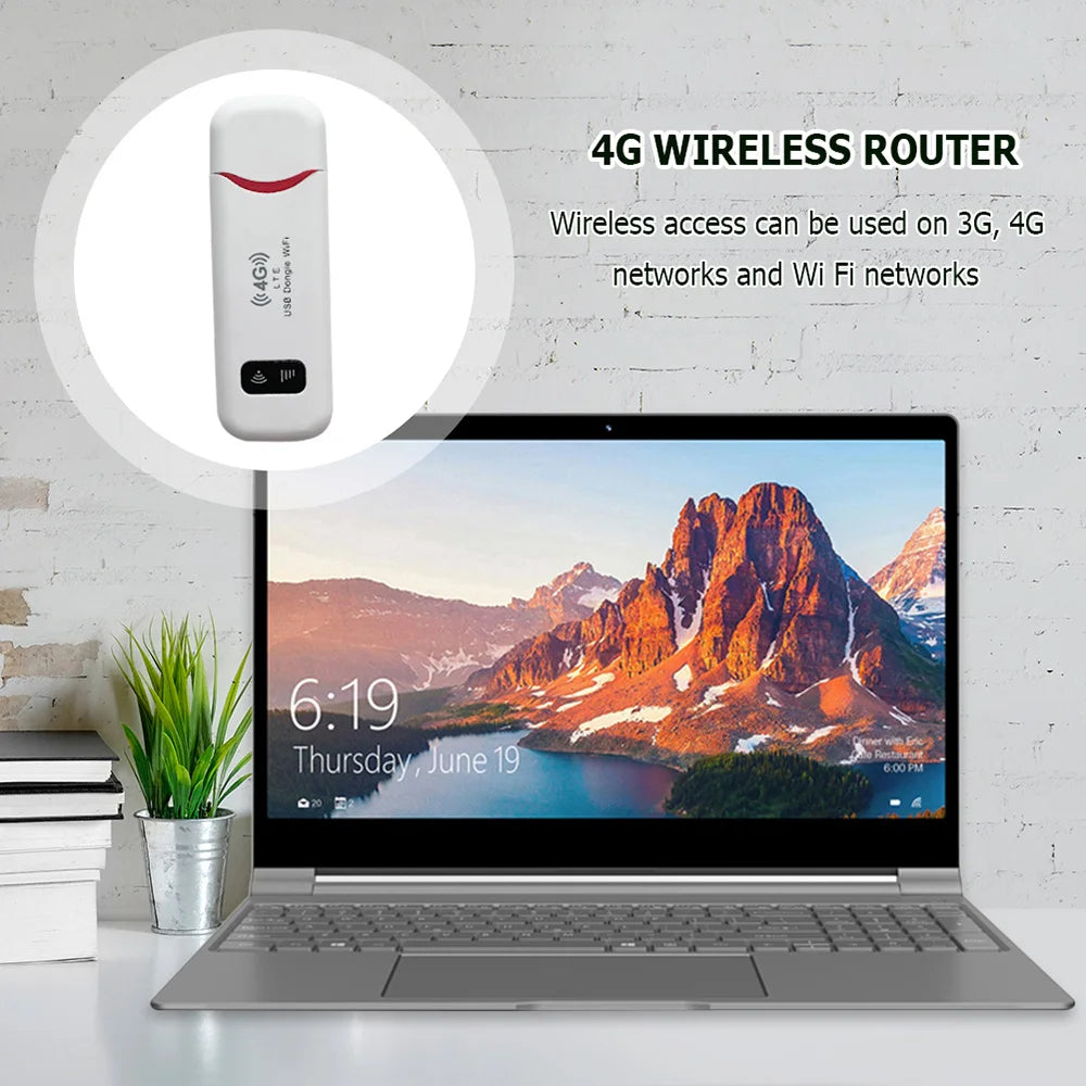 4G LTE Modem Stick Wireless 150Mbps USB Dongle Mobile Broadband 4G Sim Card Wireless Router Home Office Wireless WiFi Adapter