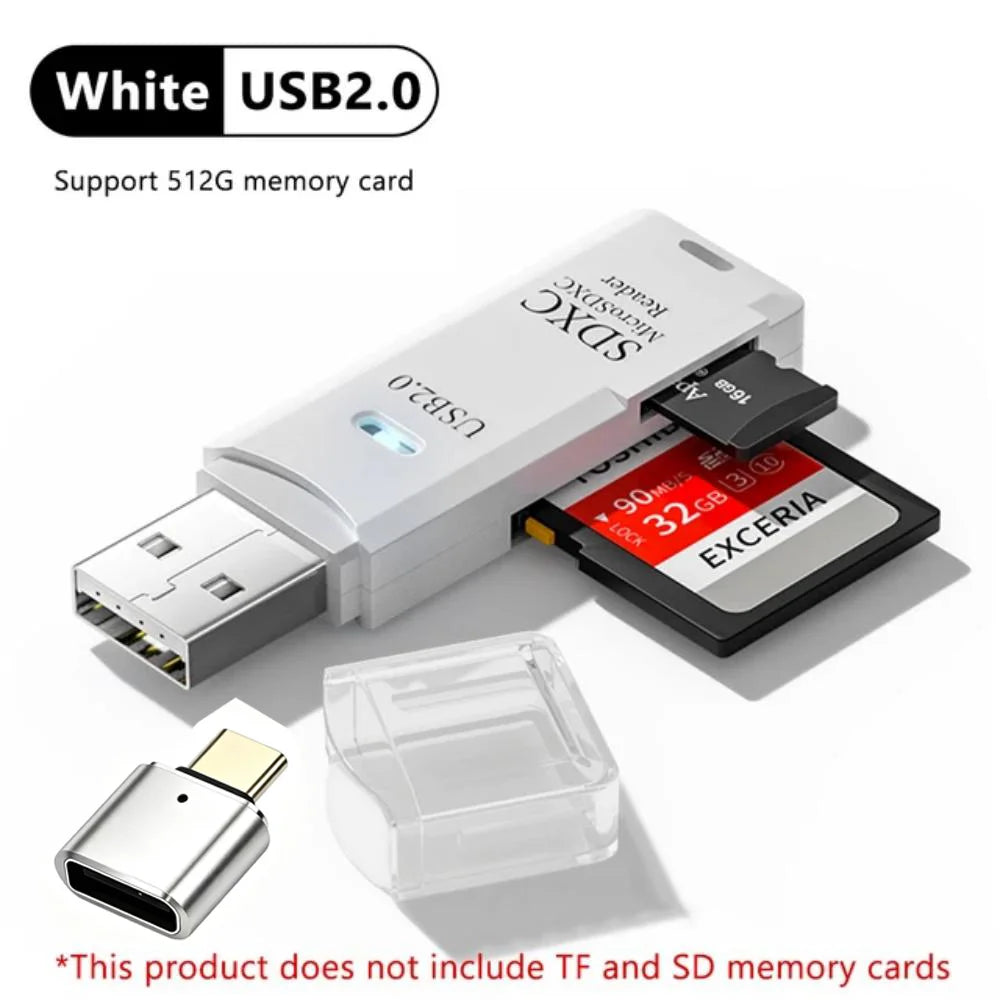 2-in-1 Multi Functional  USB 3.0 Card ReaderMiniSD TFMemoryCardReaderUSBFlashDrive CardreaderAdapter For PCLaptops Accessories