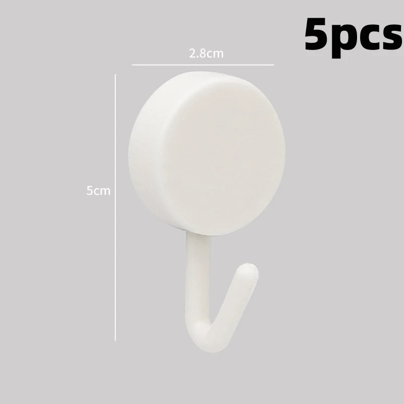 Self Adhesive Wall Hook Strong Without Drilling Coat Bag Bathroom Door Kitchen Towel Hanger Hooks Home Storage Accessories