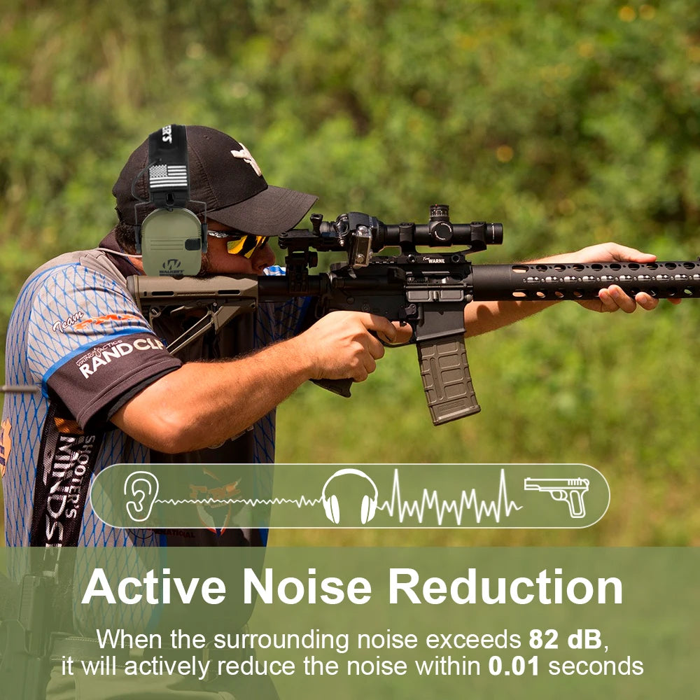Outdoor hunting/shooting earmuffs actively reduce noise to protect hearing, train tactical headphones to strengthen human voice