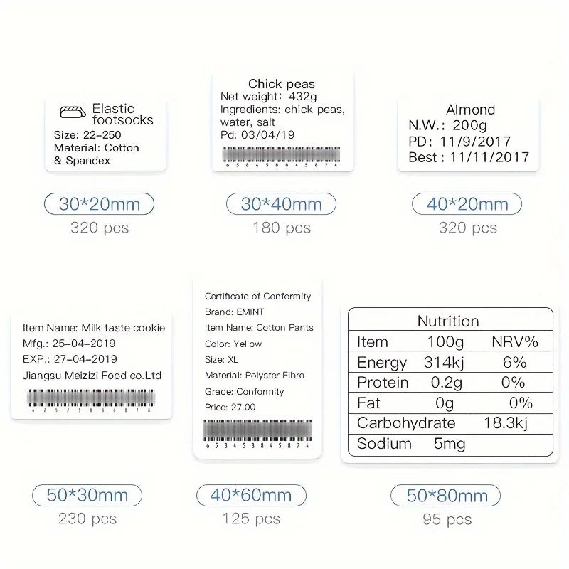 3/5/10 NiiMBOT White Label Paper Waterproof Self-adhesive Rolls For B1 B21 Mini Label Printer Price Tag Office Maker UV Print