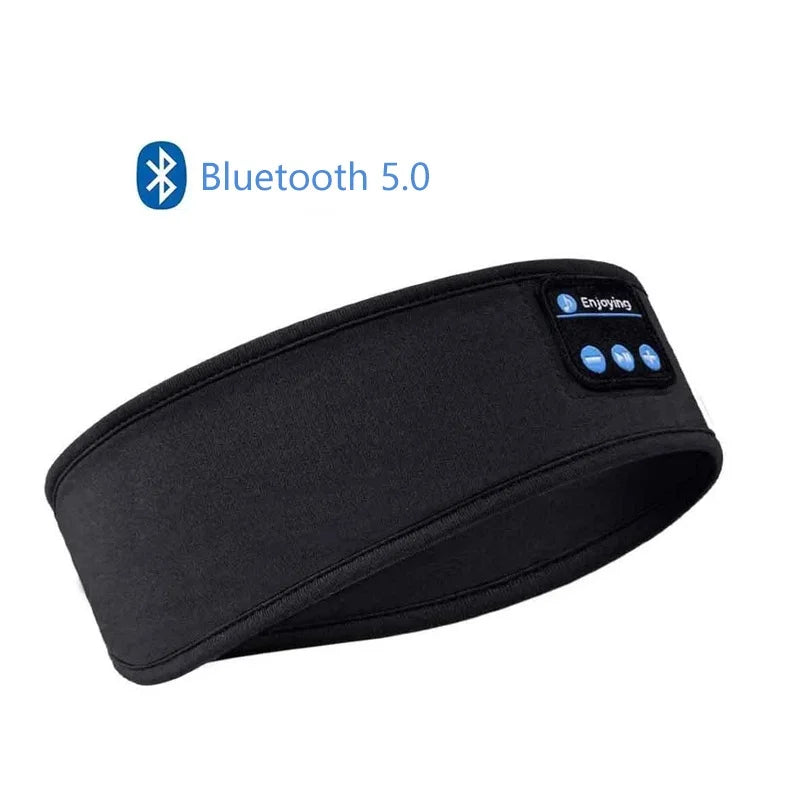 HUAWEISHI Bluetooth 5.0 Earphones Sports Sleeping Headband Elastic Wireless Headphones Music Eye Mask Wireless Headset Headband