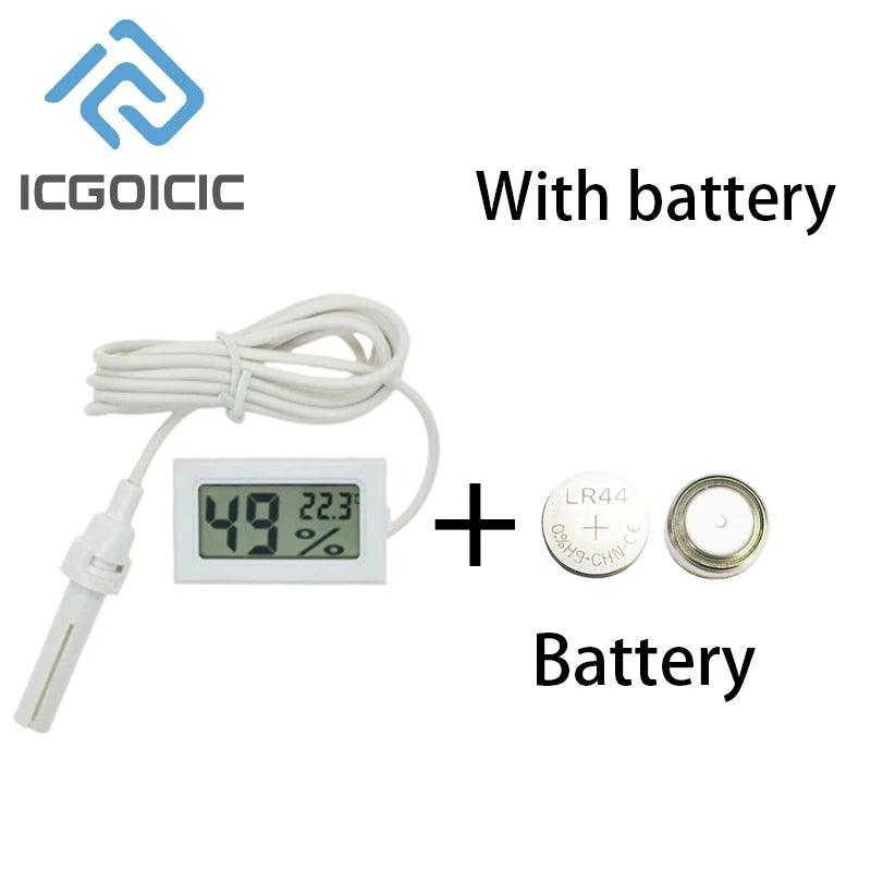 Mini LCD Digital Thermometer With Waterproof Probe For Freezer Refrigerator Indoor Outdoor