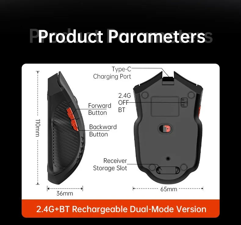 NEXUSCLICK Wireless Optoelectronic Mouse,1600DPI 6 Silent clicks New Game&Craft Gift Mice in Stock USB Receiver for Office Gamer