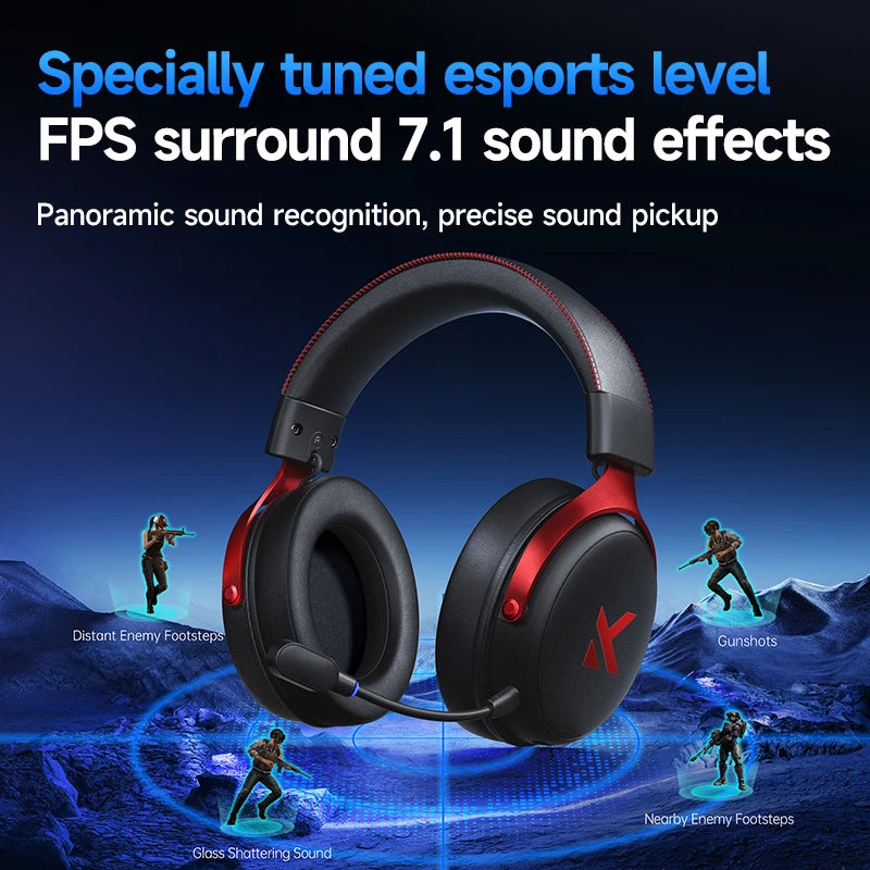 MCHOSE V9 Pro Headset with Microphone Three Mode Bluetooth Wireless Computer PC Gamer Headphones Accessories V9 Pro MCHOSE
