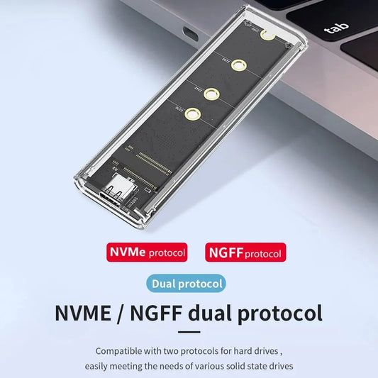 M.2 NGFF/NVME to USB3.0 Mobile Hard Disk Case SATA SSD Type-C 5Gbps Enclosure Adapter