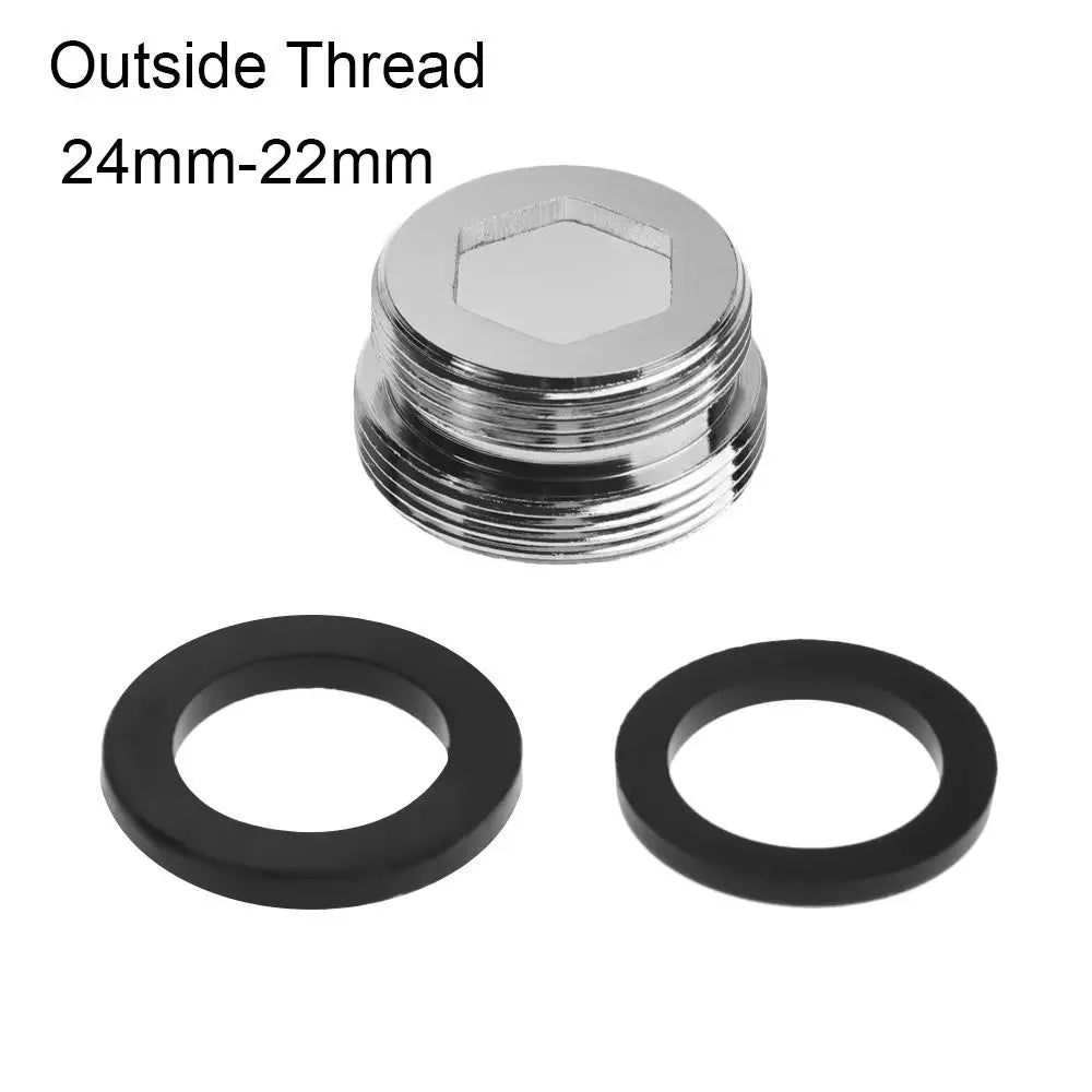 16/18/20/22/24/28/mmto22mm Tap Aerator Connector with Gasket Metal Outside Inside Thread Water Saving Adaptor for Kitchen Faucet