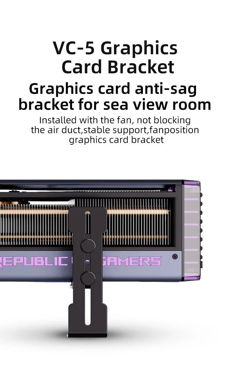VC-5 Graphics Card Holder Adjustable Jack GPU Video Card Bracket Prevent Sagging for ITX/ATX Desktop PC Case Accessory