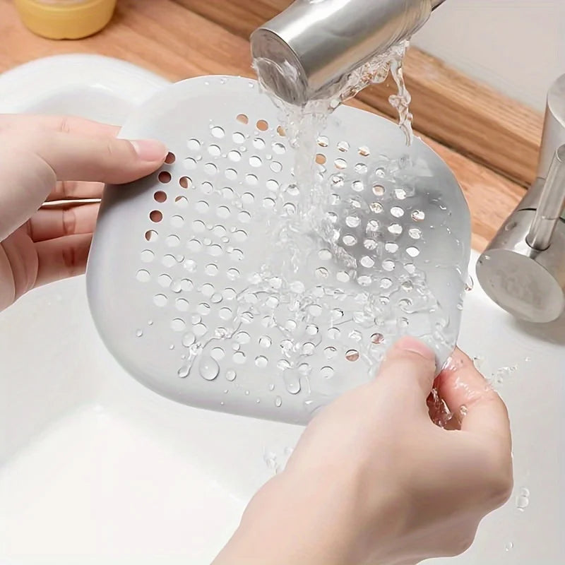 1pc Silicone Sink Hair Catcher, Shower Drain Cover Filter Control Sink and Tub Clog Preventer  Bathroom and Kitchen Accessories