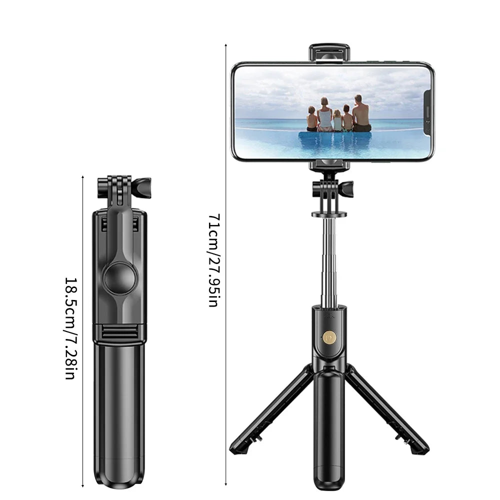 Selfie Stick with Light Wireless Tripod Stand Bluetooth Remote Extendable for iPhone Android Phone Live Streaming Vlog