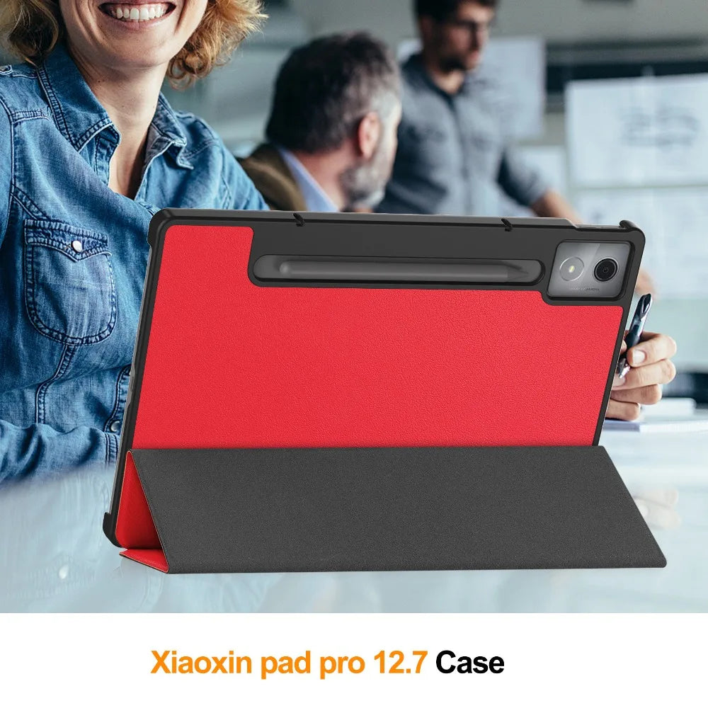 For Xiaoxin Pad Pro 12.7 2025 Tri-Folding Stand Smart Tablet Case for Lenovo XiaoxinPad Xiaoxin Pad Pro 12.7 2025 Cover funda
