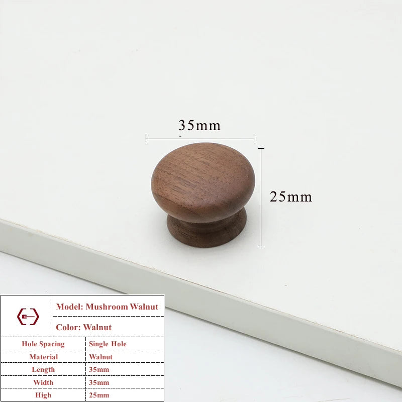 Wooden Cabinet Handles Beech Walnut Solid Wood Furniture Door Handle Kitchen Cupboard Drawer Knobs Wardrobe Hardware Pull Handle