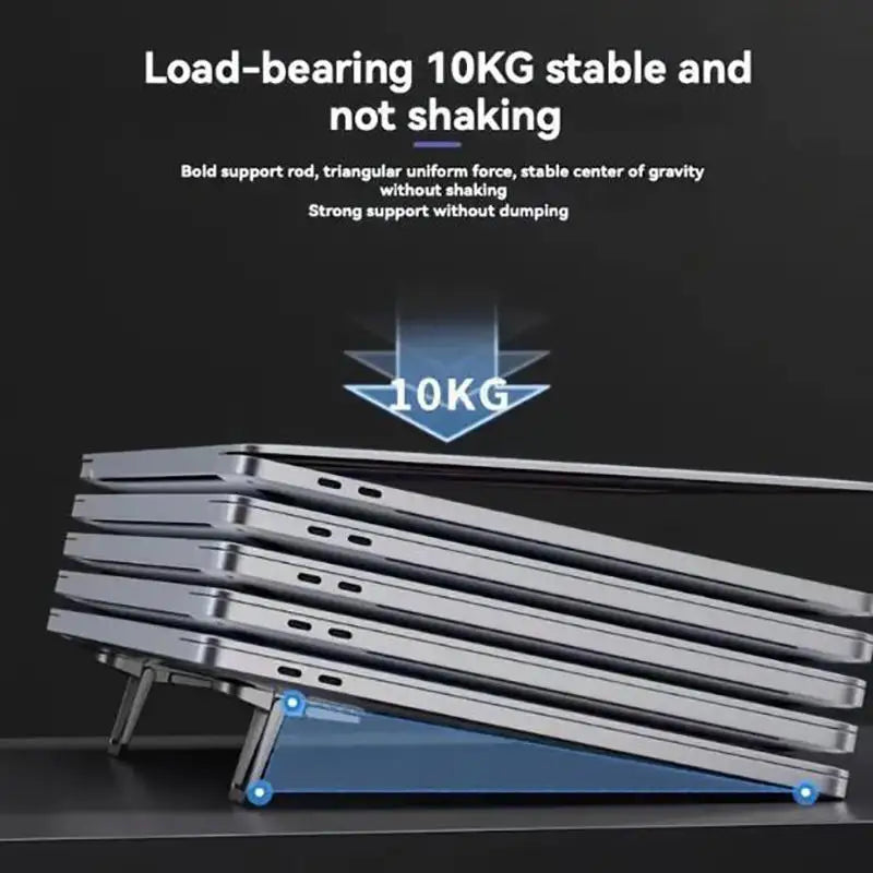 2PCS Mini Foldable Laptop Stand Portable Computer Keyboard Riser with 2 Adjustable Angles Self-Adhesive Invisible Notebook Stand
