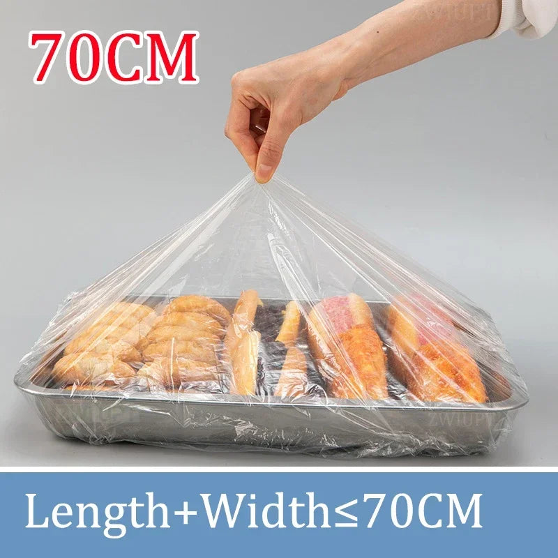 120/70/52/38CM Disposable Food Cover Food Grade Kitchen Storage Elastic Plastic Storage Accessories Cling Film Shower Cap Shoes