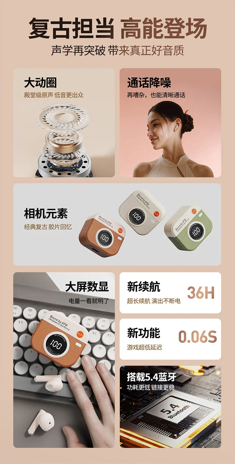 Q86 Bluetooth 5.3 Wireless Headphones Power LED Digital Display 24hours Endurance HiFi Gaming Headsets Waterproof Sports Earbuds