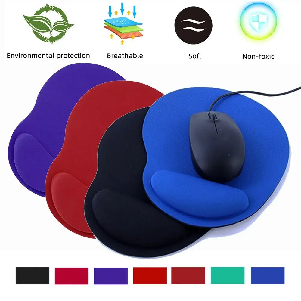 Ergonomic Wrist Rest Mouse Pad with Memory Foam - Non-Slip Gel Support Wrist Pad for Computer PC Laptop, Comfortable Office Desk Mat for Gaming & Work, Pain Relief Wrist Cushion