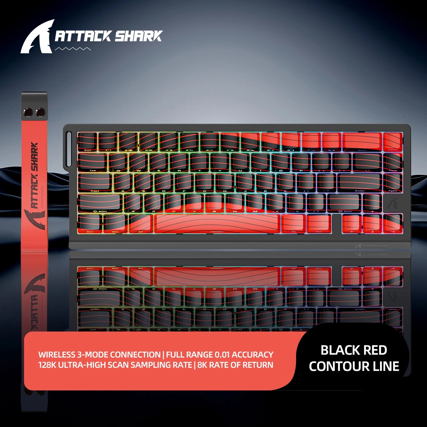 X68HE ATTACK SHARK X68PRO RGB Magnetic Mechanical Keyboard 0.01mm RT Accuracy 128K Rate 0.125ms and 8000Hz for E-sports