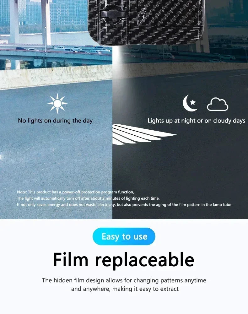 Wireless HD Laser Car Door Projector - 2/4pcs, Auto Accessory, No Wiring Required, Battery-Powered,  for Easy Night Entry