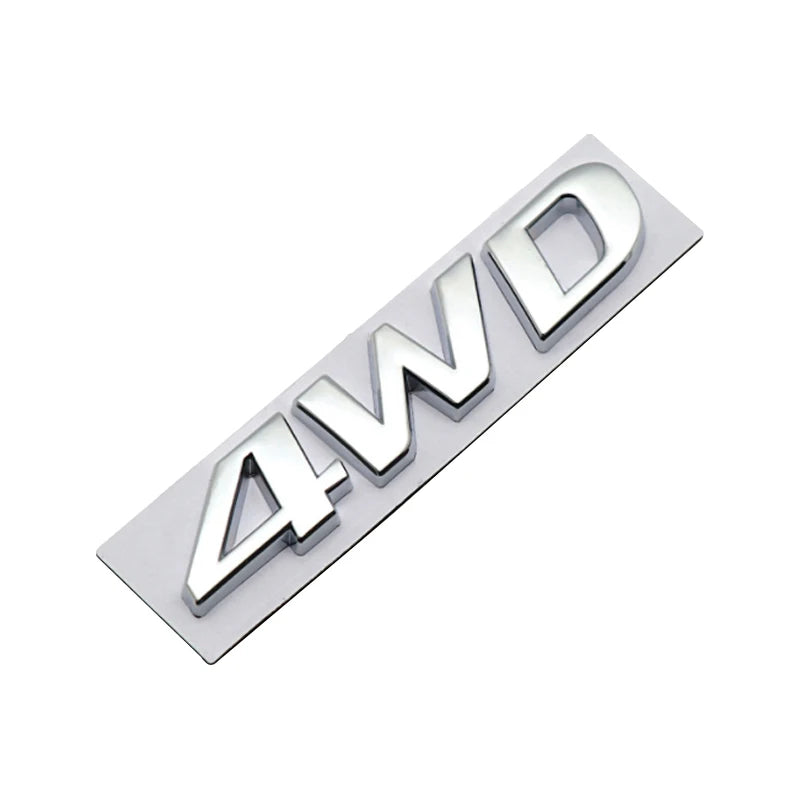 3D Metal 4WD Logo Decals Emblem Badge Car RearTrunk Fender Adhesive Badge Body Sticker ForToyota RAV 4 Hyundai Honda Accessories