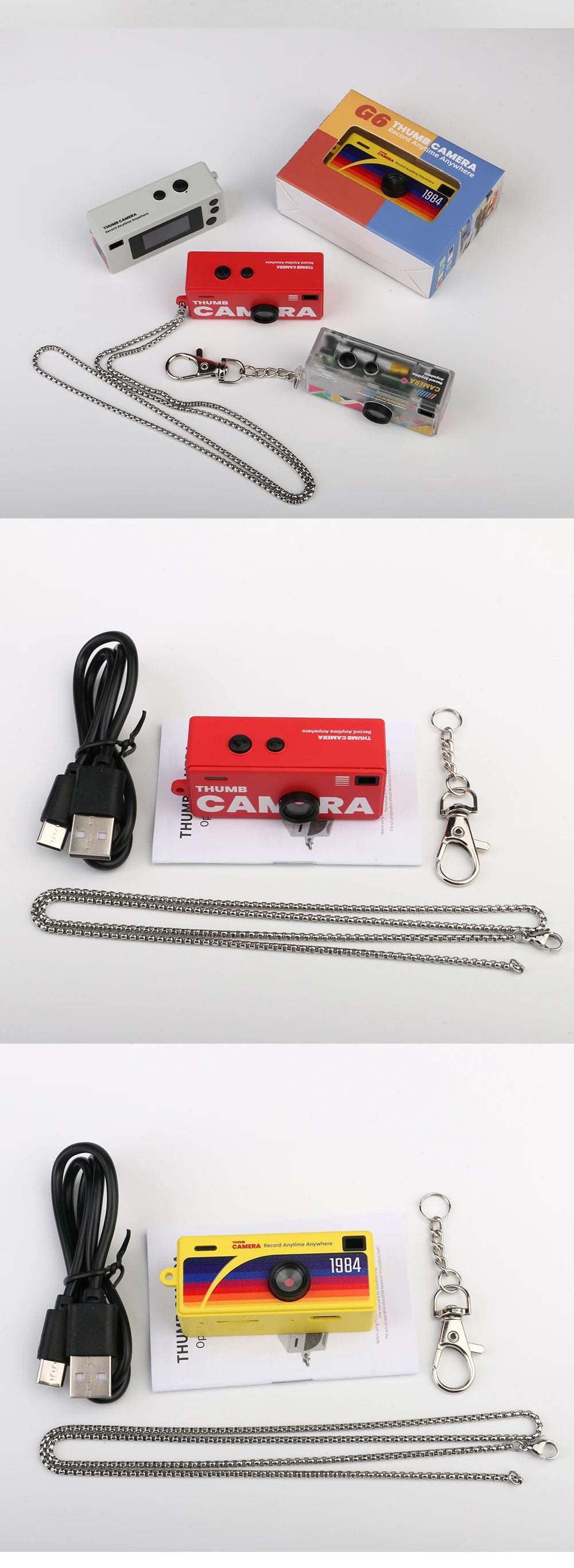 G6 Thumb Keychain Camera 0.96inch Mini Action Camera Retro Support Memory Card 1080P Very Small Camcorder Video Recorder 2026