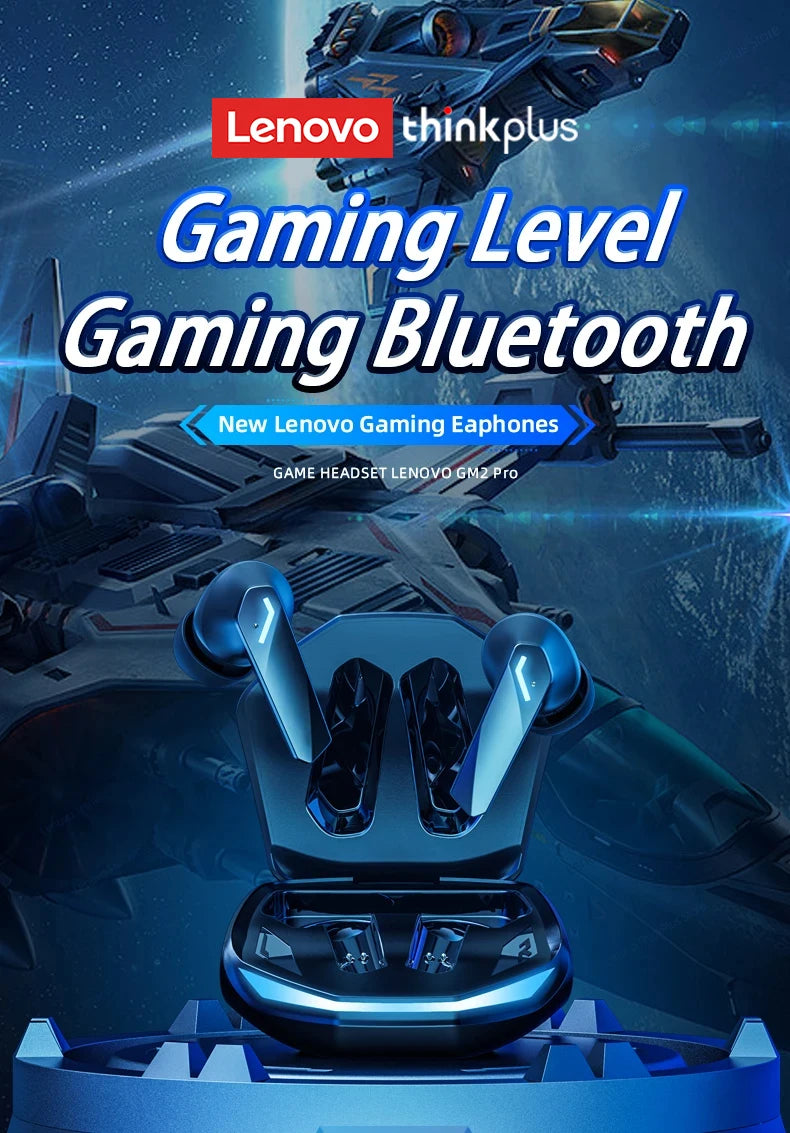 Choice Lenovo GM2 Pro Earphone Bluetooth 5.4 Headphones with Mic 9D Stereo Pro 6 Earbuds Dual Modes Music Game Wireless Headset