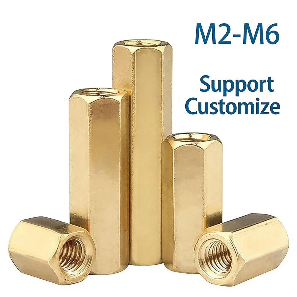M2-M6 Double Pass Hex Brass Female Standoff Pillar Stud Mount Spacer Hexagon PCB Motherboard Nut Hollow Support Customize