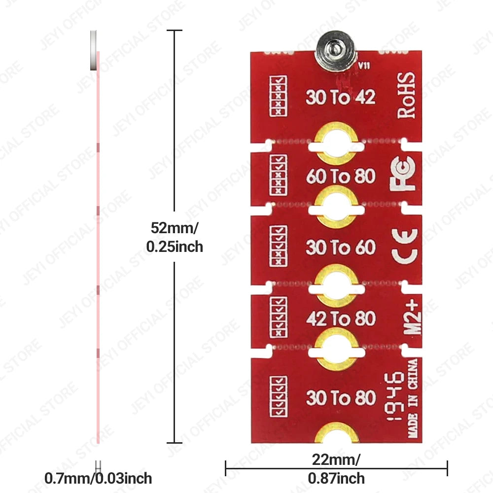 JEYI M.2 NGFF NVME SSD Extension Bracket Transfer 2230 2242 2260 2280 Length Extend Adapter Bracket Card Plate Change Long Size