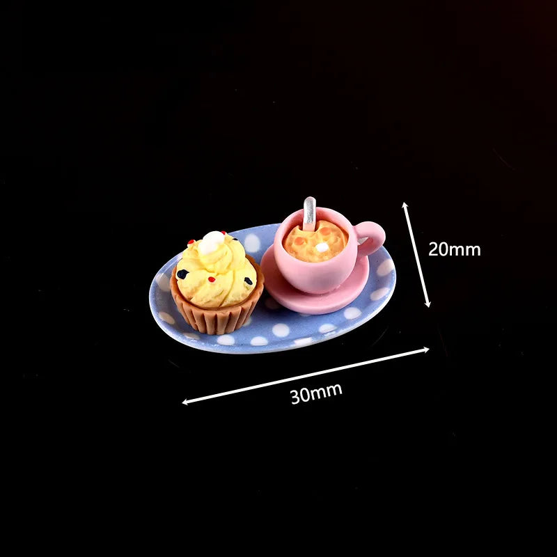 1set 1/12 Dollhouse Simulated Breakfast Afternoon Tea Set Dollhouse Mini Kitchen Food Decoration For Kid Pretend Play Toys