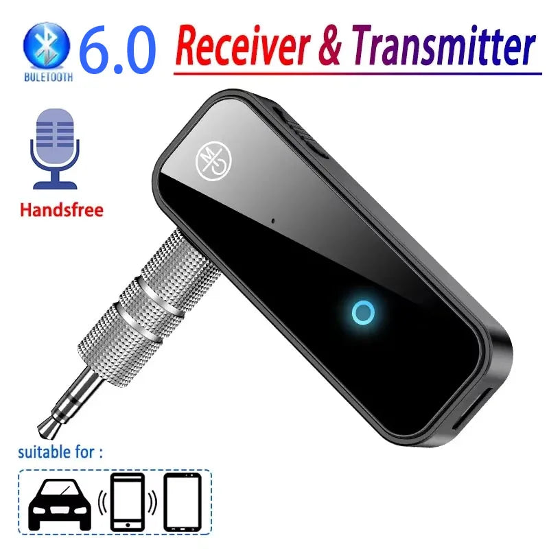 Bluetooth 6.0 Audio Receiver Transmitter Handfree Call 3.5mm AUX Jack USB Dongle Stereo Music Wireless Adapter For TV PC Car Kit