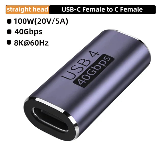 TYPE C Connector 4K OTG Plug 100W 40Gbps Data Transfer Ultra Fast Charging USB C USB3.1 Support 8K Adapter Extension
