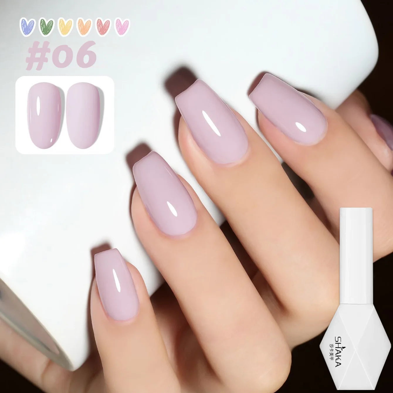 1-6pcs SHAKA Spring Ice Skin Naked Pink Gel Nail Polish 2026 New Style Versatile And Stylish Nail Art Nail Supplies